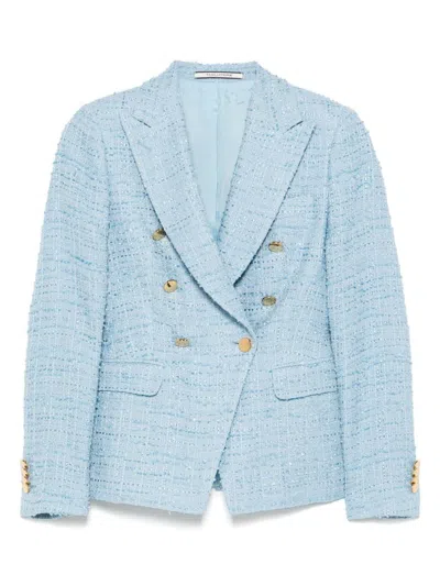 Tagliatore Cotton Single-breasted Jacket In Clear Blue