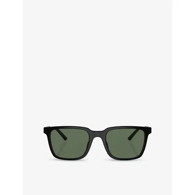 Oliver Peoples Roger Federer 52mm Polarized Rectangular Sunglasses In Matte Black Polarized