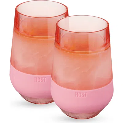 Host Wine Freeze Xl Cooling Cup Set Of 2 In Tinted Blush