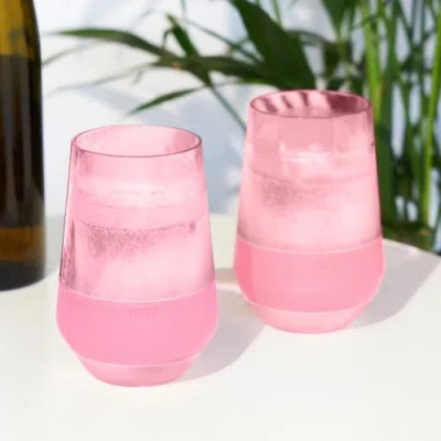 Host Wine Freeze Xl Cooling Cup Set Of 2 In Tinted Blush