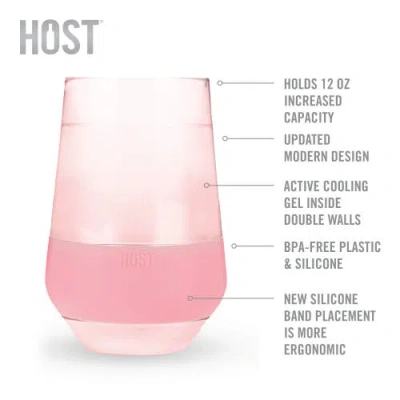 Host Wine Freeze Xl Cooling Cup Set Of 2 In Tinted Blush