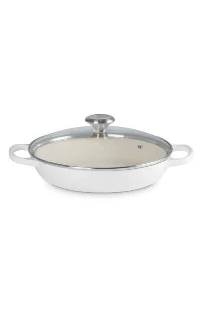 Le Creuset Enameled Cast Iron Signature Round 2.25-qt. Braiser With Glass Lid In White