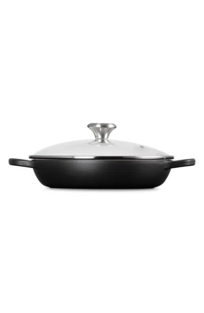 Le Creuset Enameled Cast Iron Signature Round 2.25-qt. Braiser With Glass Lid In Licorice