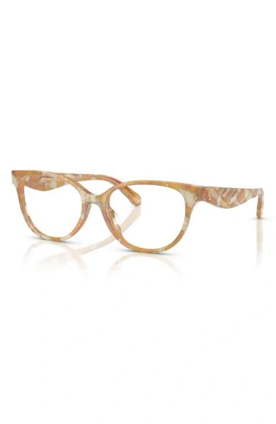 Tory Burch 53mm Phantos Optical Glasses In Honey Horn