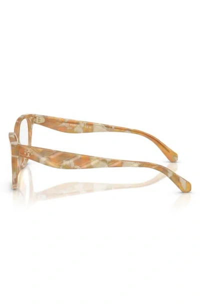 Tory Burch 53mm Phantos Optical Glasses In Honey Horn