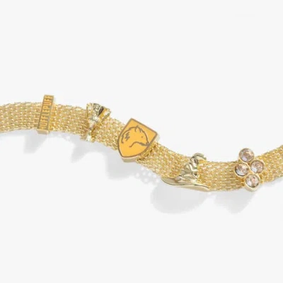 Alex And Ani Harry Potter Hufflepuff Mesh Charm Bracelet In Gold
