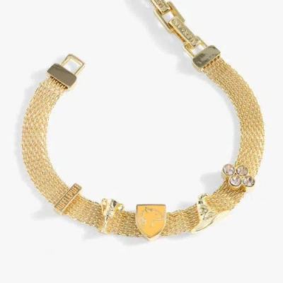 Alex And Ani Harry Potter Hufflepuff Mesh Charm Bracelet In Gold