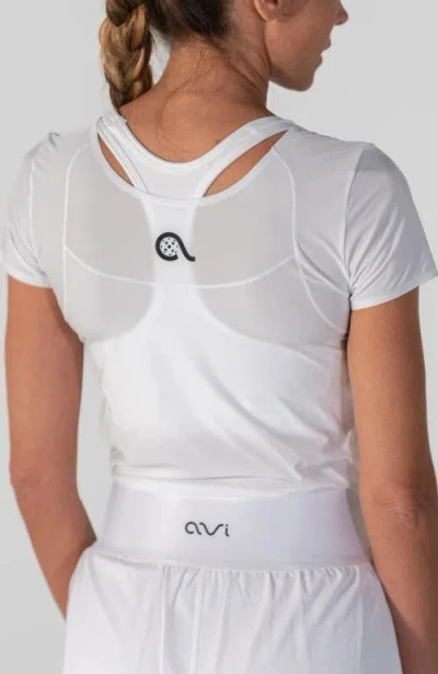 Avi Bounce-it  Pickleball Short Sleeve In Club White