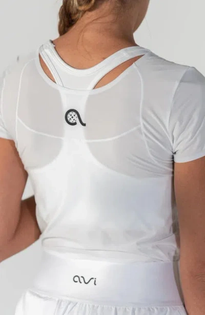 Avi Bounce-it  Pickleball Short Sleeve In Club White