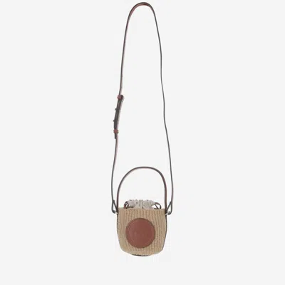 Chloé Horse Medallion Paper Bucket Bag In Natural
