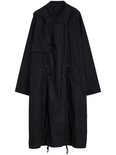 Lemaire Wool Coat In Bk Black