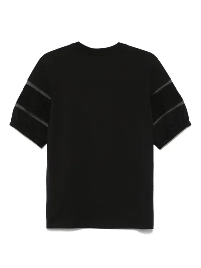 Moncler T-shirt In Cotone Nero Donna In Black