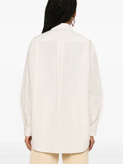 The Row Caster Striped Cotton Shirt In White