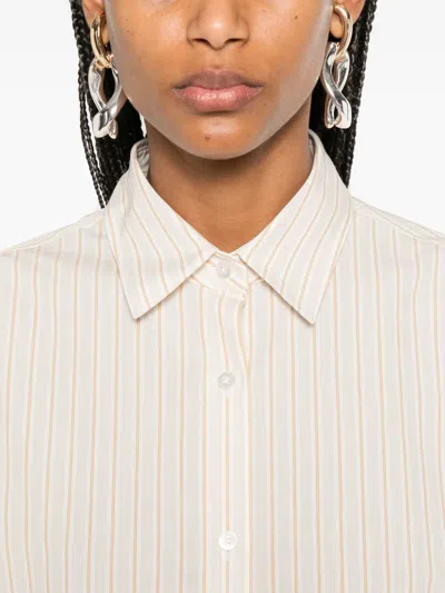 The Row Caster Striped Cotton Shirt In White