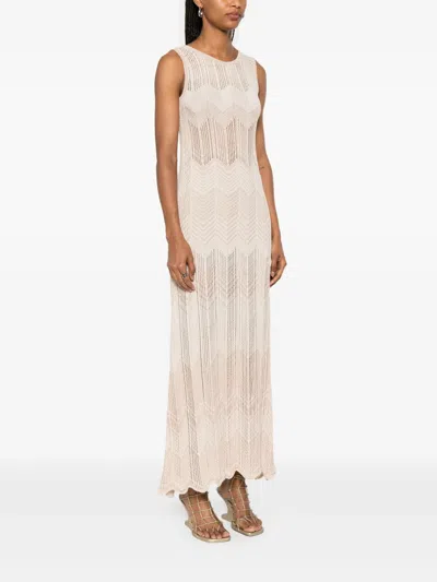 Akep Gestricktes Midikleid In Nude