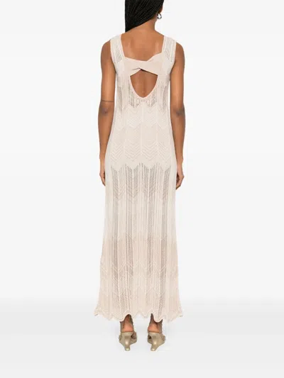 Akep Gestricktes Midikleid In Nude
