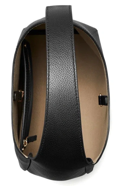 Tory Burch Small Leather Hobo Bag With Adjustable Strap In Black