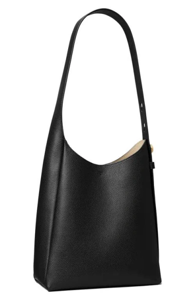 Tory Burch Small Leather Hobo Bag With Adjustable Strap In Black