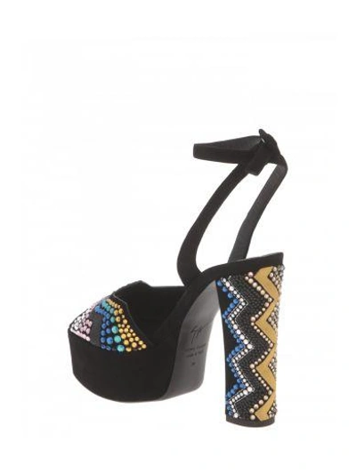 Shop Giuseppe Zanotti Design Suede Sandals In Black