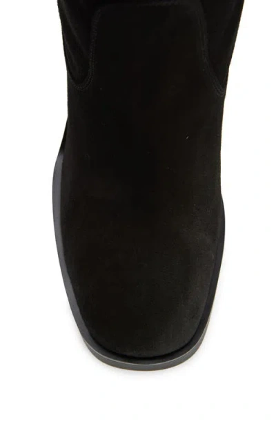 Stuart Weitzman Bethenny Block Heel Tall Boot In Black Sport Suede