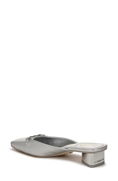 Sam Edelman Ollie Square Toe Bit Mule In Soft Silver