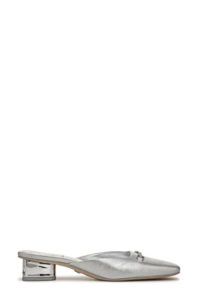Sam Edelman Ollie Square Toe Bit Mule In Soft Silver