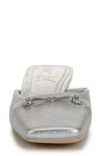 Sam Edelman Ollie Square Toe Bit Mule In Soft Silver