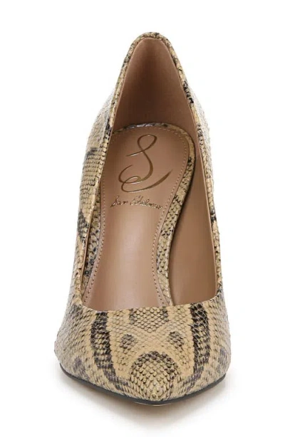 Sam Edelman Hazel Pointed Toe Pump Golden Tan Python Leather In Golden Tan