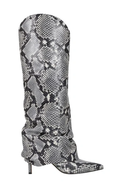 Marc Fisher Ltd Nairene Snakeskin Embossed Knee High Boot In Light Natural 110