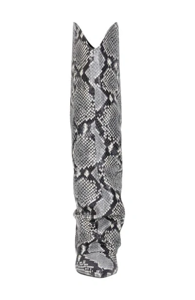 Marc Fisher Ltd Nairene Snakeskin Embossed Knee High Boot In Light Natural 110