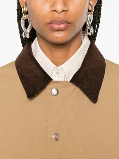 The Row Frank Corduroy-trimmed Cotton-canvas Jacket In Braun