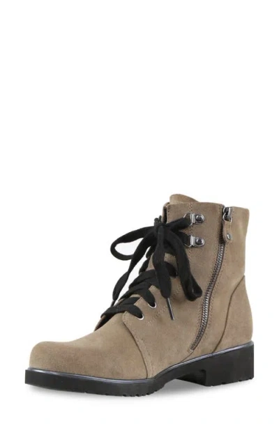 Munro Hartley Combat Boot In Almond Suede