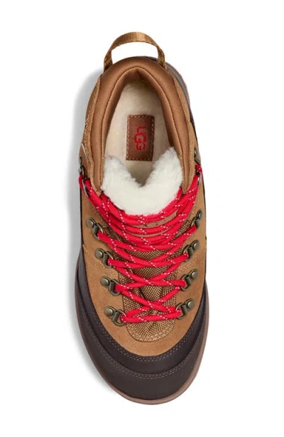 Ugg Short Rubber Sole Pull Tab Boots In Chestnut