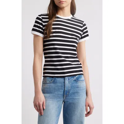 Frame Striped Cotton Jersey T-shirt In Black Multi