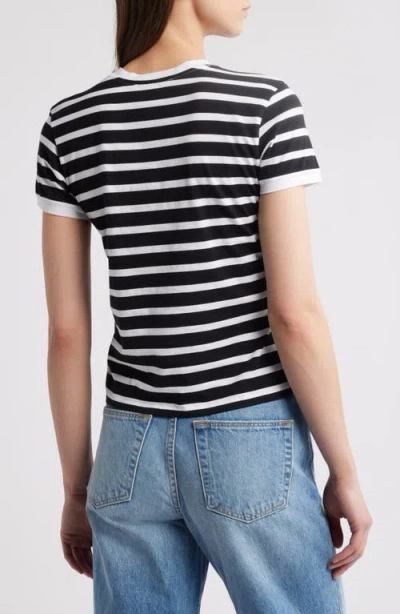 Frame Striped Cotton Jersey T-shirt In Black Multi