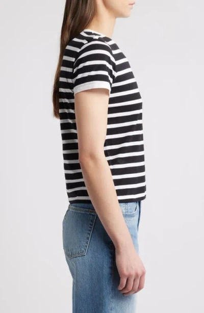 Frame Striped Cotton Jersey T-shirt In Black Multi