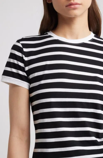 Frame Striped Cotton Jersey T-shirt In Black Multi