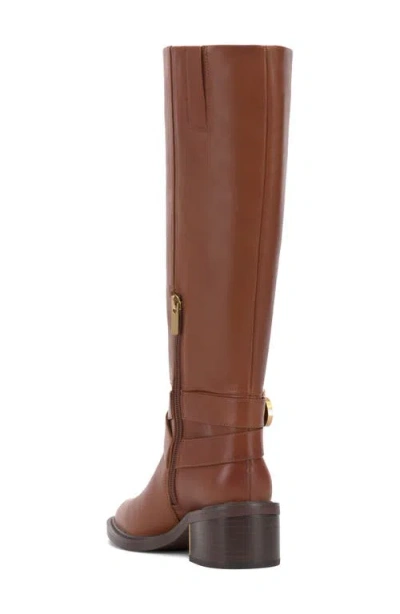 Vince Camuto Gini Buckled Knee High Riding Boots Regular Wide Extra Wide Calf In Brown