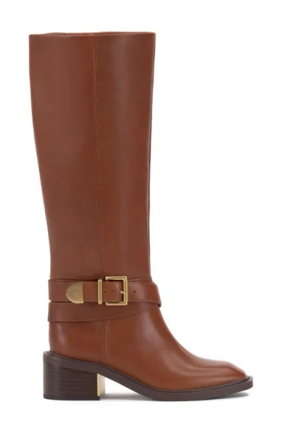 Vince Camuto Gini Buckled Knee High Riding Boots Regular Wide Extra Wide Calf In Brown