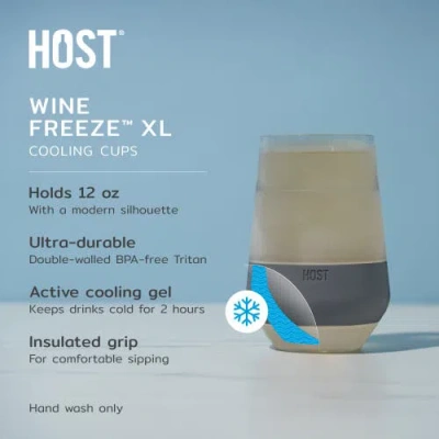 Host Wine Freeze Xl Cooling Cup Set Of 2 In Gray