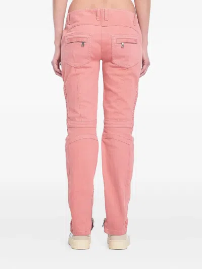 Balmain Panelled Jeans In Rosa