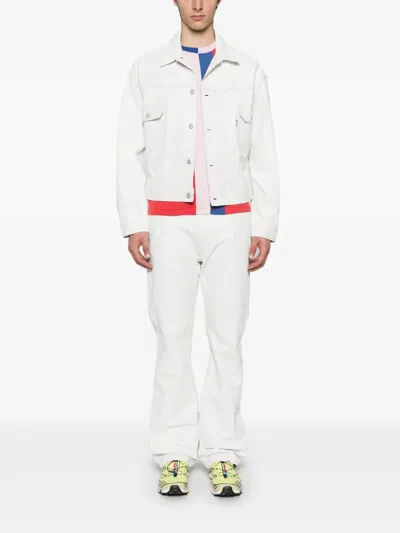 Junya Watanabe White Straight Fit Jeans In Nude