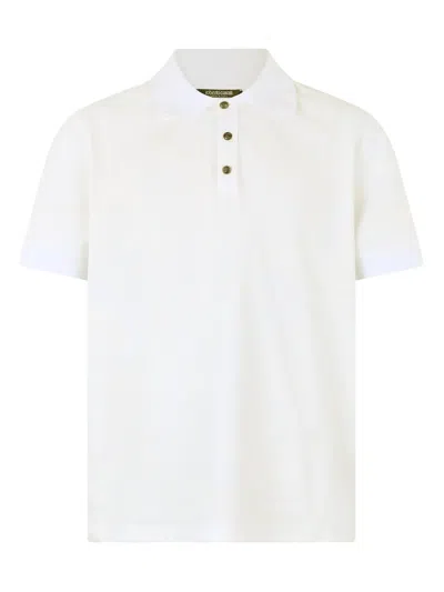Roberto Cavalli Poloshirt Mit Python-print In Weiss