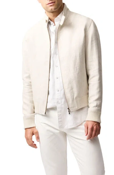 Rodd & Gunn Mcleod Bay Linen Blend Bomber Jacket In Wheat