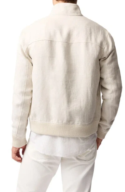 Rodd & Gunn Mcleod Bay Linen Blend Bomber Jacket In Wheat