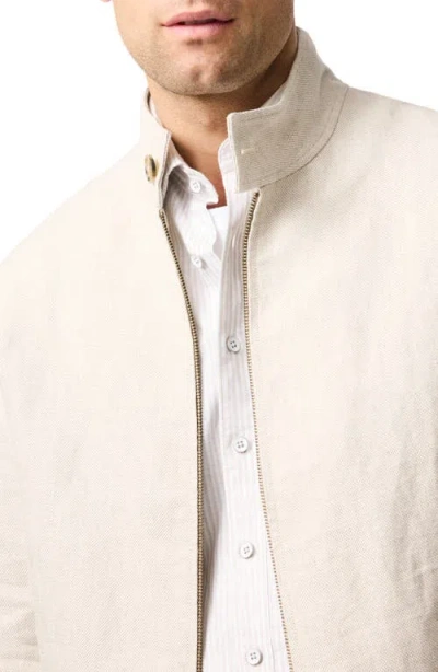 Rodd & Gunn Mcleod Bay Linen Blend Bomber Jacket In Wheat