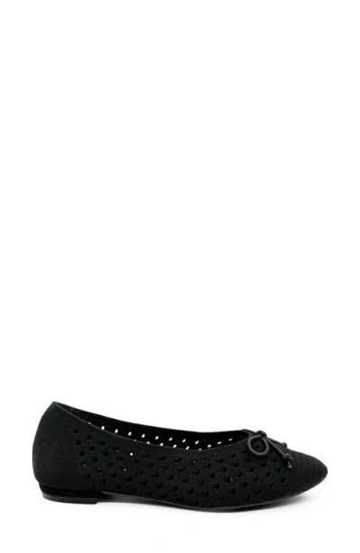 Chelsea Crew Ferry Open Knit Ballet Flat In Black Knit