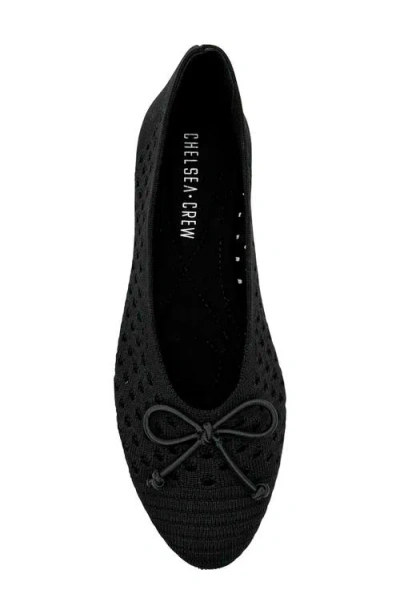 Chelsea Crew Ferry Open Knit Ballet Flat In Black Knit