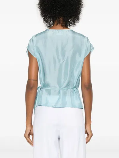 Forte Forte Gewickelte Bluse In Blau