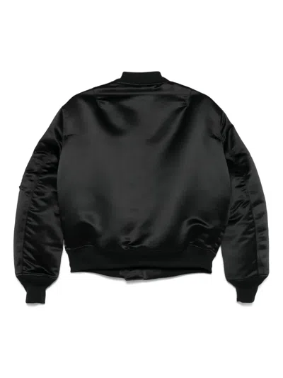 Black Comme Des Garçons Bomberjacke Aus Satin In Schwarz
